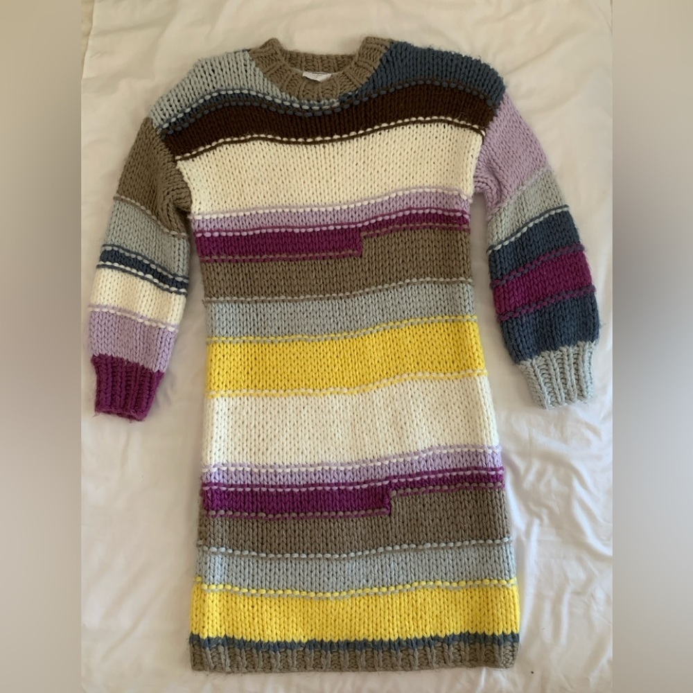 Callahan Paz Oversized Striped Knit Sweater Dress - Large
